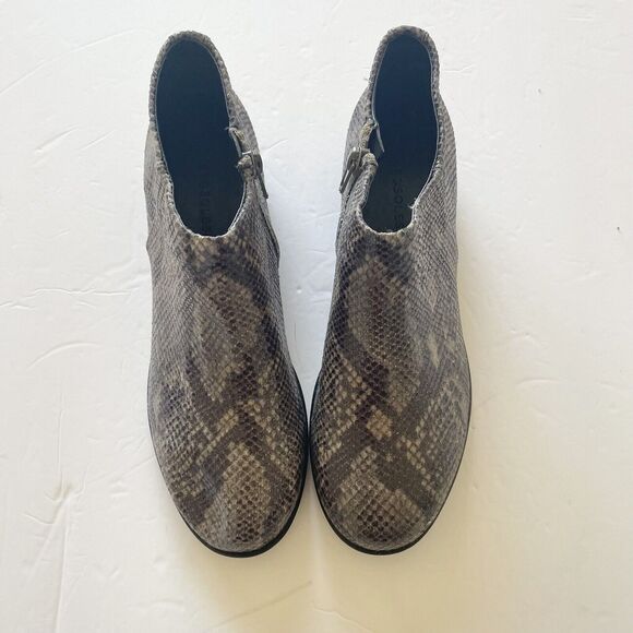 Aerosoles Womens Sophia Brown Boots Size 7 Snake Print Zip - Picture 3 of 10